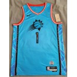 Maglia NBA 1 Booker Phoenix Suns 22-23 city Blu Stampato