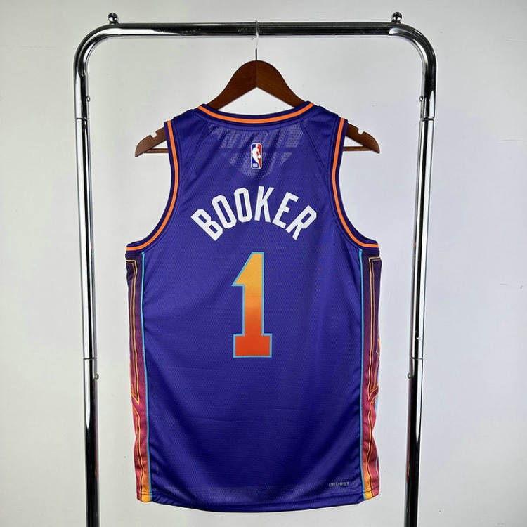 Maglia NBA 1 Booker Phoenix Suns 23-24 city Viola Stampato