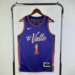 Maglia NBA 1 Booker Phoenix Suns 23-24 city Viola Stampato