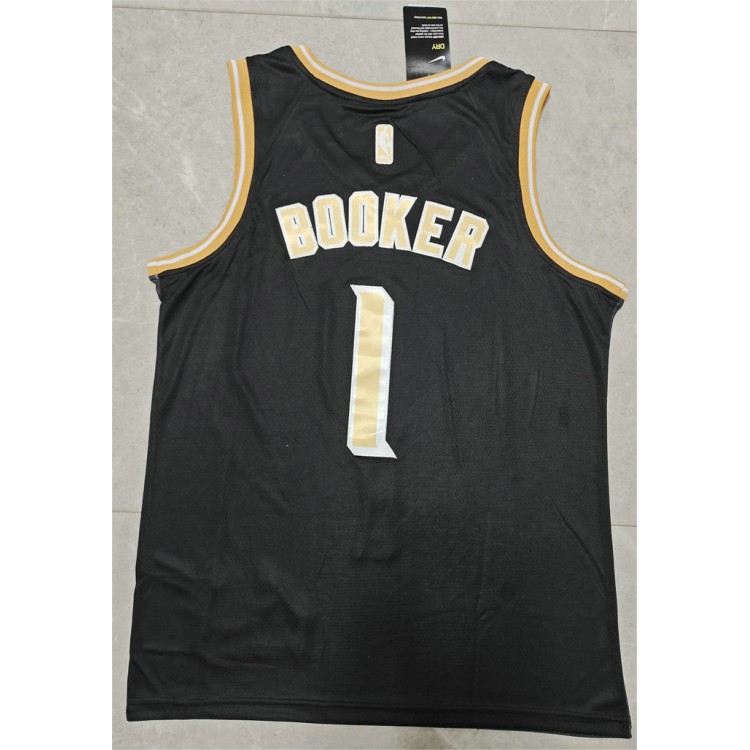 Maglia NBA 1 Booker Phoenix Suns 24-25 Nero Oro