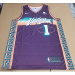 Maglia NBA 1 Booker Phoenix Suns fashion design Viola Stampato