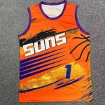 Maglia NBA 1 Booker Suns Hip hop basketball Arancione Stampato