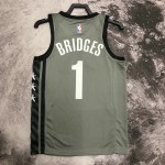 Maglia #1 Bridges Brooklyn Nets 20-22 statement Grigio