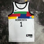 Maglia NBA 1 Edwards Timberwolves 2022-23 city Stampato