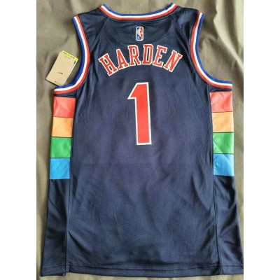 Maglia #1 Harden 76ers 21-22 city Blu