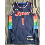 Maglia #1 Harden 76ers 21-22 city Blu