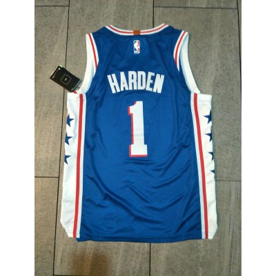 Maglia #1 Harden 76ers Blu Stampato