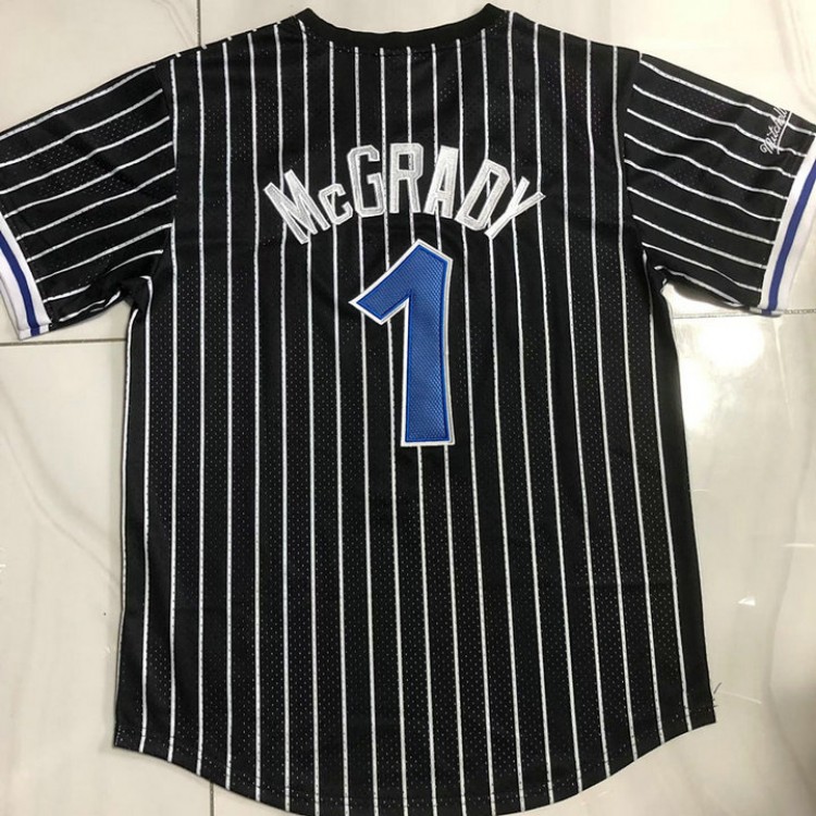 Maglia 1 Mcgrady Magic Hardwood Classics Manica Corta Nero