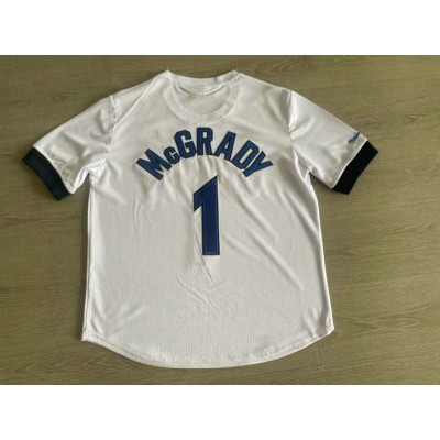 Maglia #1 Mcgrady Magic Autentico Manica Corta Bianco