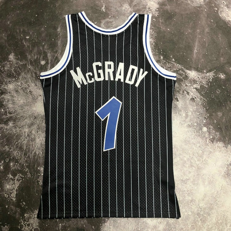 Maglia #1 Mcgrady Orlando Magic Vintage Nero Stampato