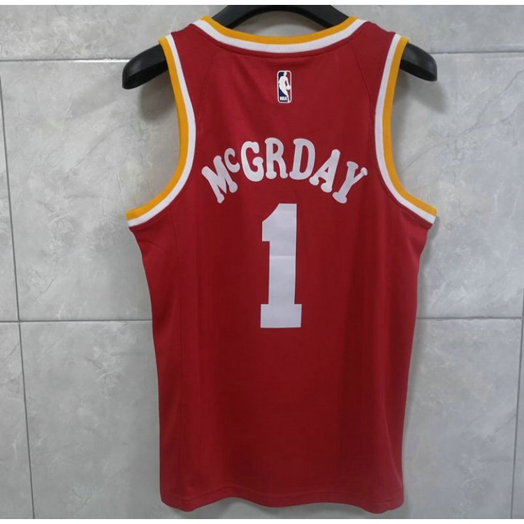 Maglia NBA 1 Mcgrady Rockets Retro Rosso personnalis