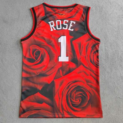 Maglia NBA 1 Rose Bulls Windy City Roses Rosso