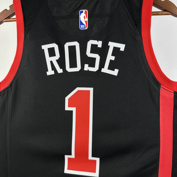 Maglia NBA 1 Rose Chicago Bulls 2024 city Nero