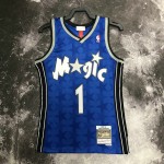 Maglia #1 Tracy Mcgrady Magic 2000-01 Vintage Blu Stampato