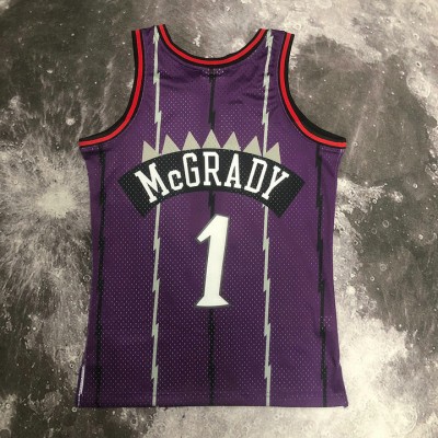 Maglia #1 Tracy Mcgrady Raptors 1998-99 Vintage Viola Stampato