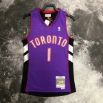 Maglia #1 Tracy Mcgrady Raptors 1999-00 Vintage Viola Nero Stampato