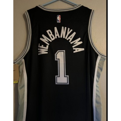 Maglia NBA 1 Victor Wembanyama Spurs Nero