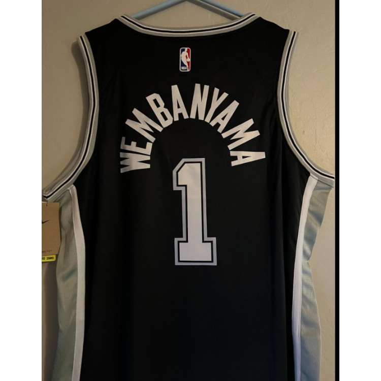 Maglia NBA 1 Victor Wembanyama Spurs Nero