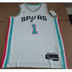 Maglia NBA 1 Wembanyama Spurs 21-22 city 75th Anniversary