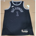 Maglia NBA 1 Wembanyama Spurs 22-23 Classic Nero Con Ricamato logos