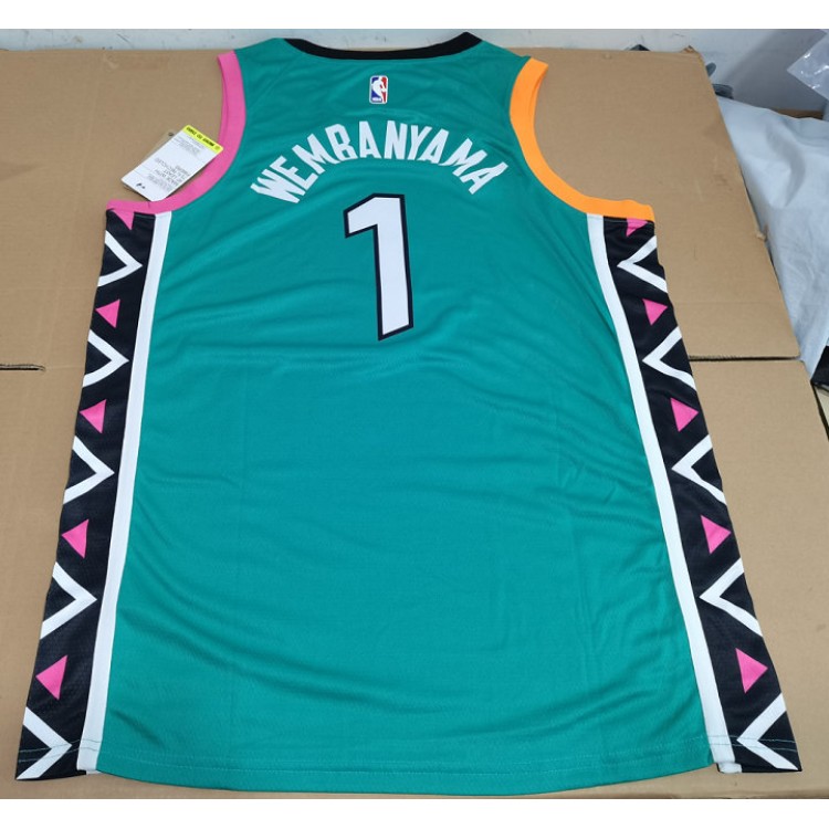 Maglia NBA 1 Wembanyama Spurs 22-23 city Blu Stampato