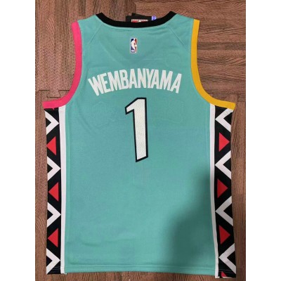 Maglia NBA 1 Wembanyama Spurs 22-23 city Ricamato