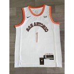 Maglia NBA 1 Wembanyama Spurs 23-24 city Bianco Ricamato