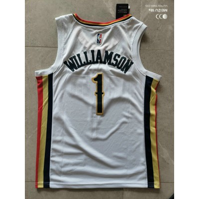 Maglia NBA 1 Williamson Pelicans 21-22 city Bianco Ricamato