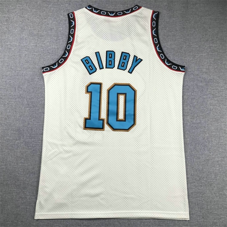 Maglia NBA 10 Bibby Memphis Grizzlies Crema Ricamato