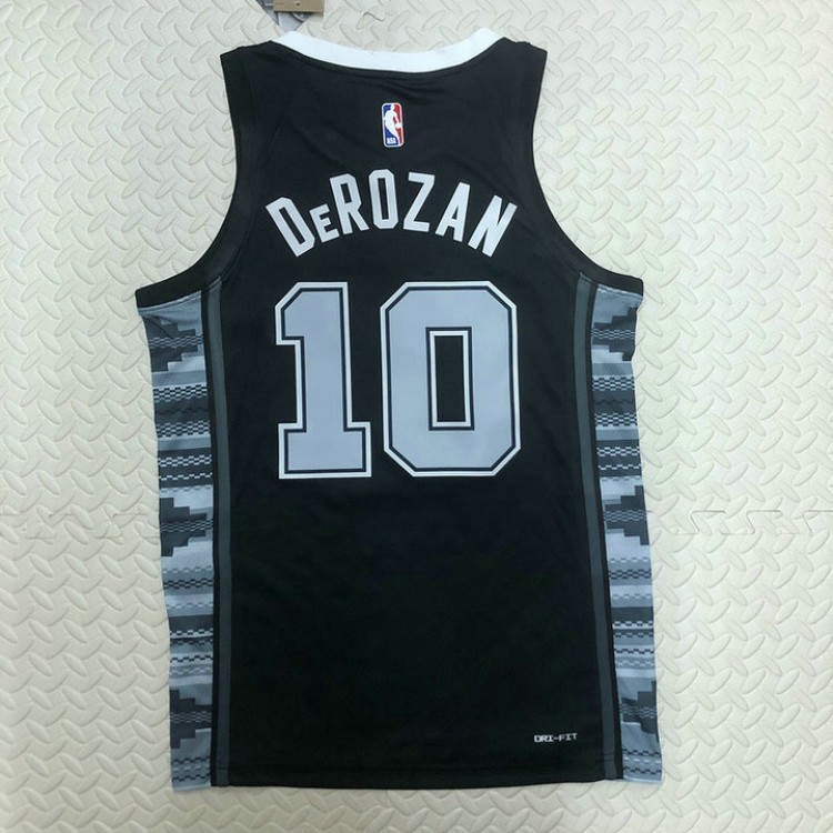 Maglia NBA 10 Derozan 2022-23 Nero Statement Edition