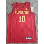 Maglia #10 Garland Cavaliers 22-23 Rosso con sponor logo Stampato