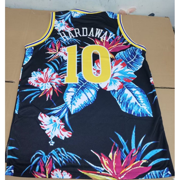 Maglia NBA 10 Hardaway warriors floral personnalis