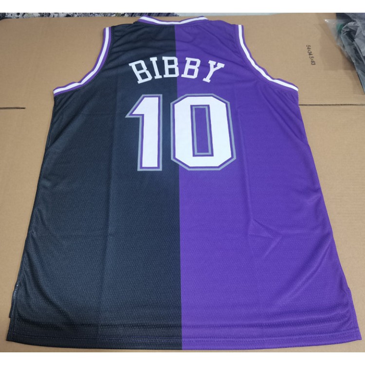 Maglia NBA 10 Mike Bibby 2001-02 Sacramento Kings split Nero Viola Stampato