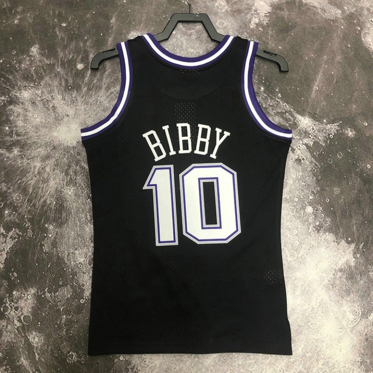 Maglia NBA 10 Mike Bibby Sacramento Kings Retro Nero Stampato