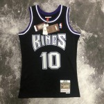 Maglia NBA 10 Mike Bibby Sacramento Kings Retro Nero Stampato