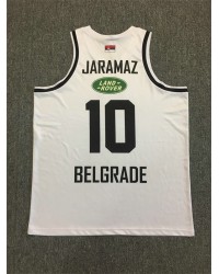 10 Ognjen Jaramaz Partizan Belgrade Bianco Basketball Maglia Uomo