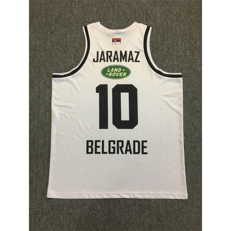 10 Ognjen Jaramaz Partizan Belgrade Bianco Basketball Maglia Uomo