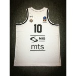 10 Ognjen Jaramaz Partizan Belgrade Bianco Basketball Maglia Uomo