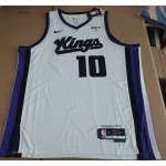 Maglia NBA 10 Sabonis Sacramento Kings Bianco Con sponor logo