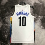 Maglia #10 Simmons Brooklyn Nets 2022-23 city Bianco Stampato