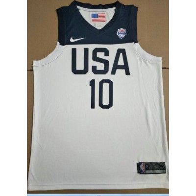 Maglia 10 Tatum 2019 USA FIBA Basketball world cup Bianco