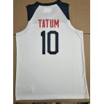 Maglia 10 Tatum 2019 USA FIBA Basketball world cup Bianco