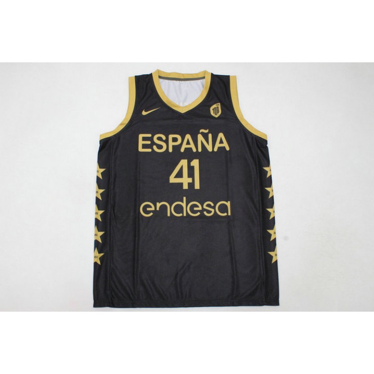 100 Centennial Spain Team 41 Juan Hernangomez Maglia Nero Espana Uomo