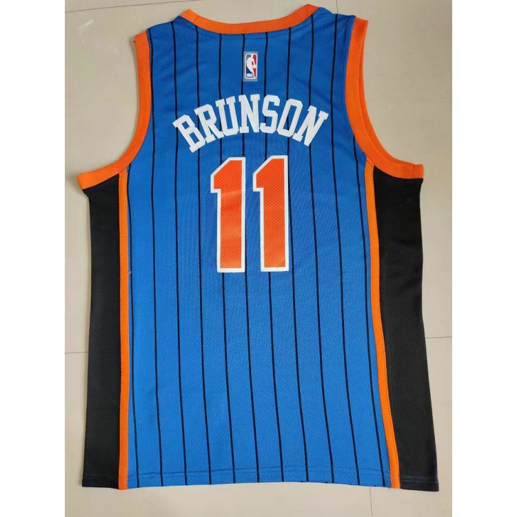 Maglia #11 Brunson Knicks 23-24 New York city Blu Ricamato