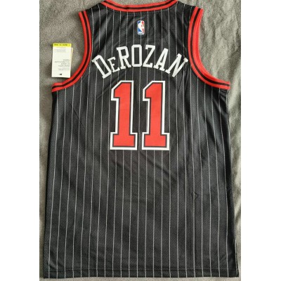 Maglia NBA 11 Derozan Chicago Bulls Nero con Striscia