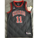 Maglia NBA 11 Derozan Chicago Bulls Nero con Striscia