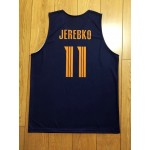 Maglia 11 Jerebko Moscow Region Khimki Basketball Blu Navy Uomo