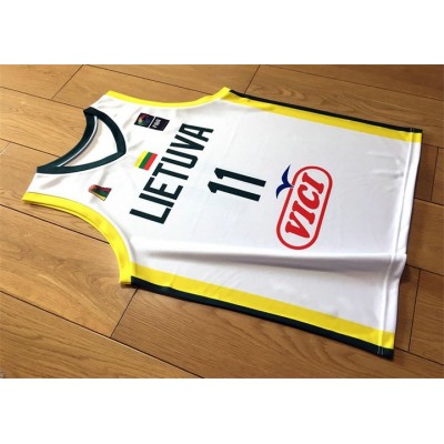 11 Sabonis 2019 FIBA Basketball World Cup Lithuania Team Maglia Uomo