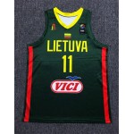 11 Sabonis 2019 FIBA Basketball World Cup Lithuania Team Verde Maglia Uomo