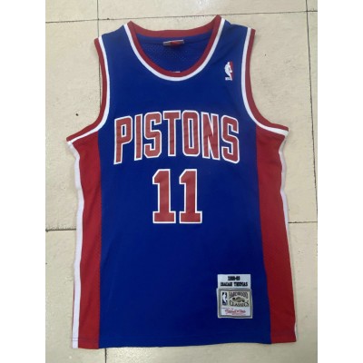 Maglia #11 Thomas Pistons Mitchell & Ness Blu